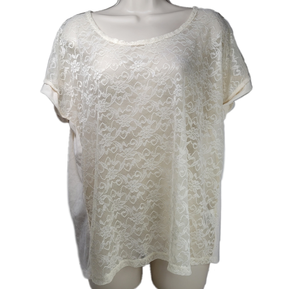 4/$15 Route 66 Sheer Floral Top